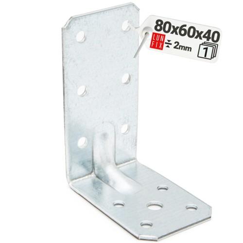 Équerre de charpente renforcée 80x60x40x2 KPL9 1 pièce - LUN FIX