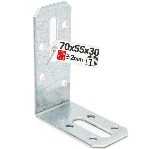 Équerre réglable 70x55x30x2 KRD2 galvanisée 1 pièce - LUN FIX