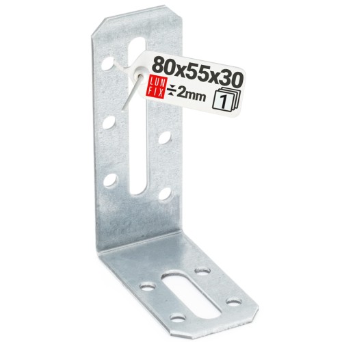 Équerre réglable 80x55x30x2 KRD3 galvanisée 1 pièce - LUN FIX