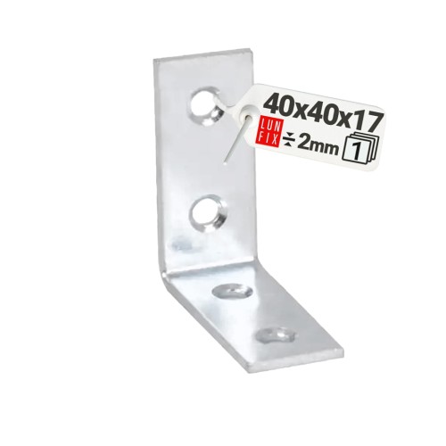 Équerre étroite 40x40x17x2 KW3 galvanisée 1 pièce - LUN FIX