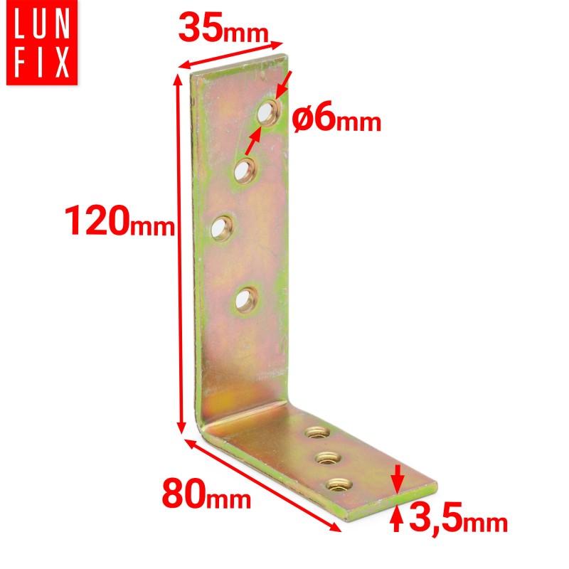 Kątownik belki szeroki KB2 120x80x35x3.5 mm