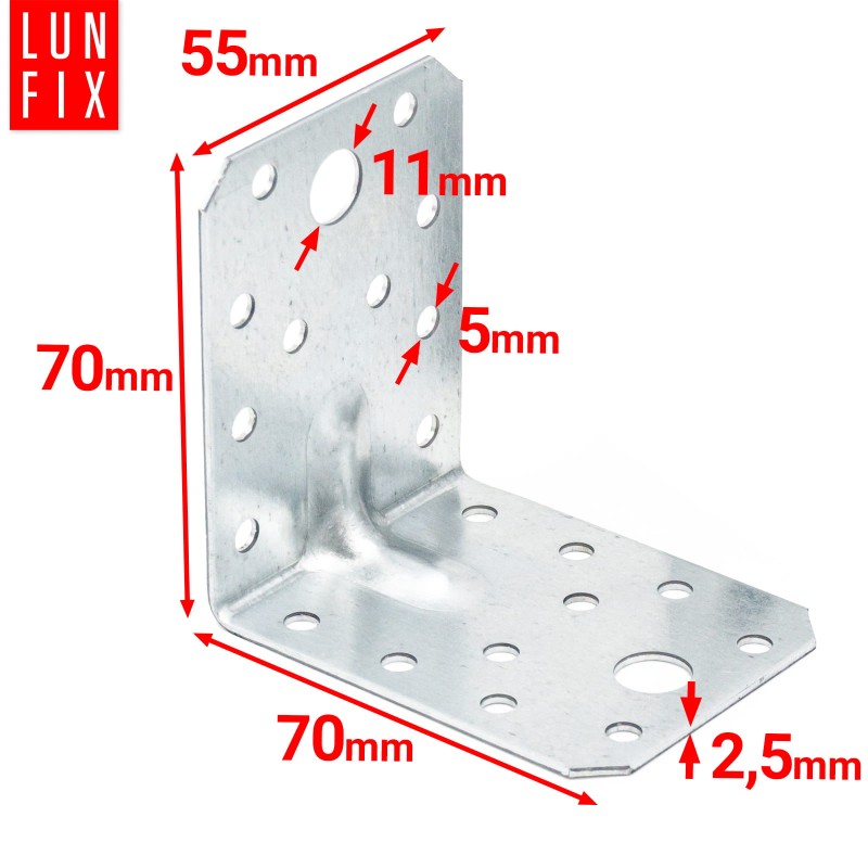 Kątownik z przetłoczeniem KP4 70x70x55x2,5 10szt.