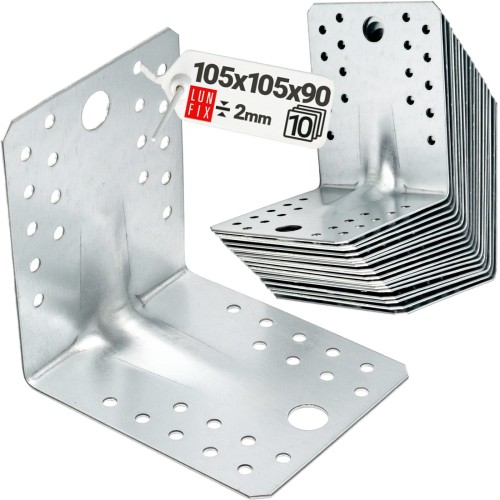 Équerre de charpente renforcée 105x105x90x2 KPL2 10 pièces - LUN FIX