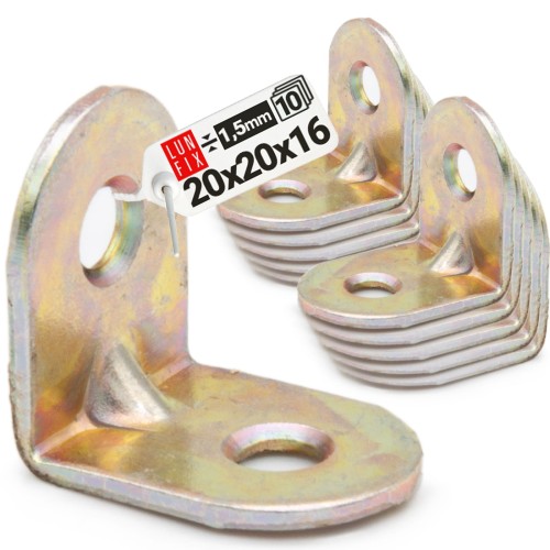 Équerre de meuble 20x20x16x1,5 KR2 10 pièces - LUN FIX