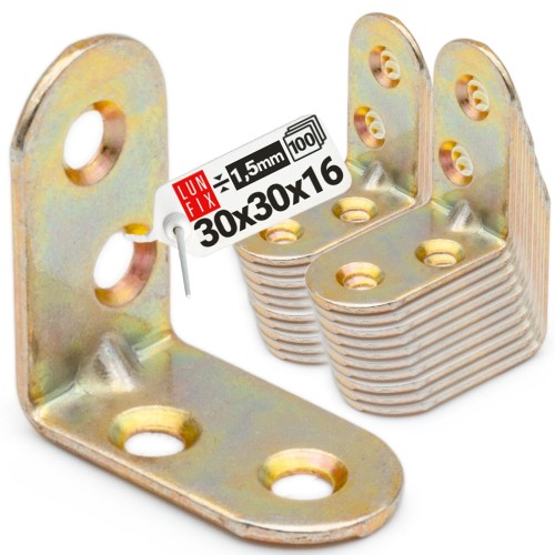 Équerre de meuble 30x30x16x1,5 KR3 100 pièces - LUN FIX