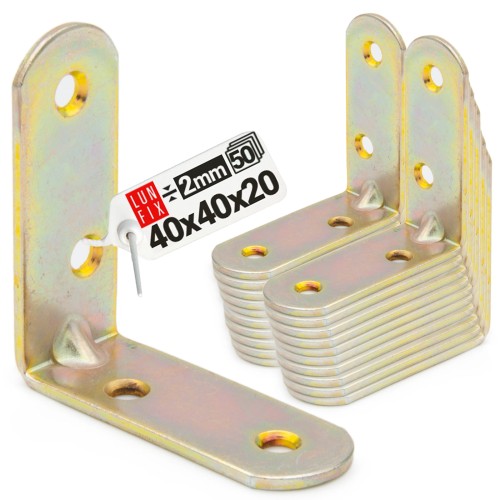 Équerre de meuble 40x40x20x2 KR4 50 pièces - LUN FIX