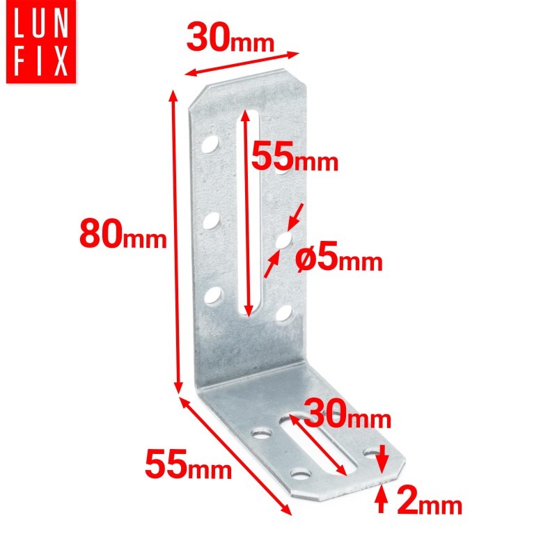 Kątownik regulowany dwustronny KRD3 80x55x30x2 mm 10szt.
