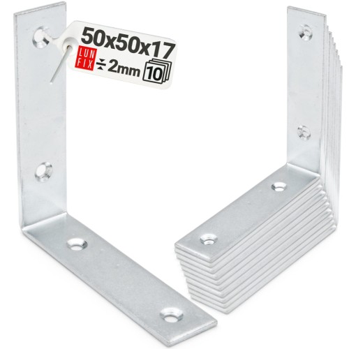 Équerre étroite 50x50x17x2 KW4 galvanisée 10 pièces - LUN FIX