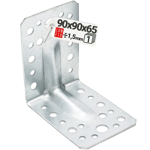 Équerre de charpente renforcée 90x90x65x1,5 KPS1 1 pièce - LUN FIX