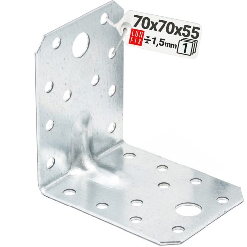 Équerre de charpente renforcée 70x70x55x1,5 KPS4 1 pièce - LUN FIX