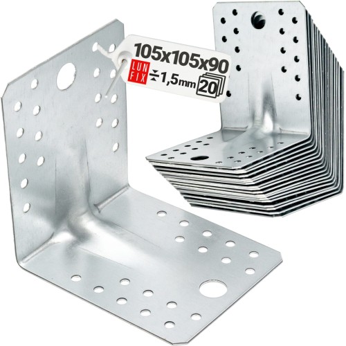 Équerre de charpente renforcée 105x105x90x1,5 KPS2 20 pièces - LUN FIX