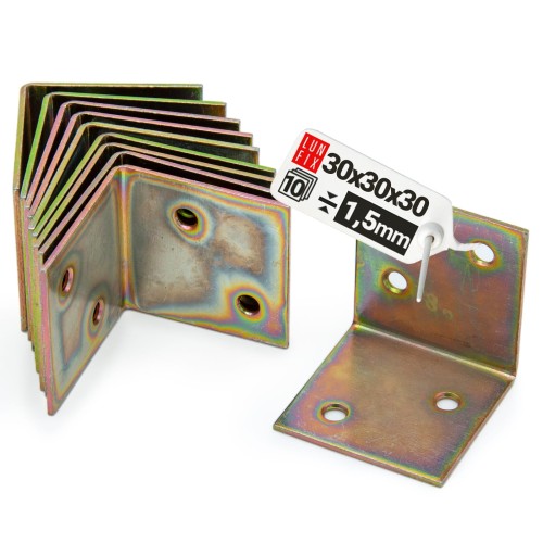 Équerre de meuble 30x30x30x1,5 KS1 galvanisée 10 pièces - LUN FIX