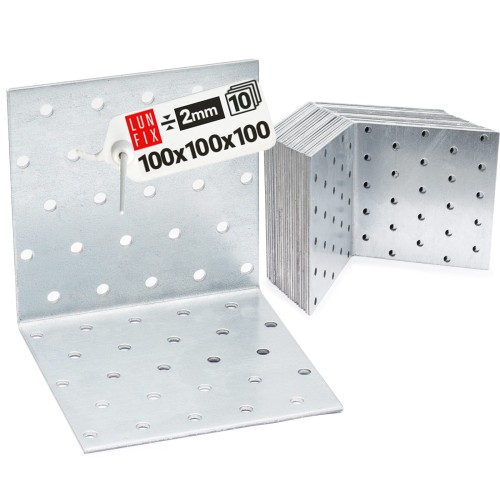 Équerre de charpente renforcée 100x100x100 2 mm KM17 - LUN FIX