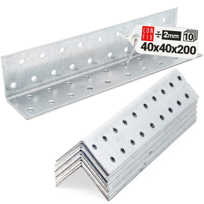 KM6 Kątownik ciesielski montażowy łacznik 40x40x200 gr. 2,0mm 10szt