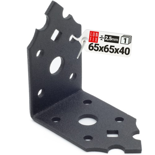 Connecteur de charpente noir 65x65x40x2,5 SDKL1 - LUN FIX
