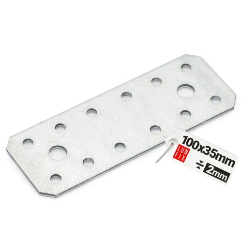 Plaque d’assemblage perforée 100x35x2 LP0 1 pièce - LUN FIX