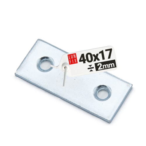 Plaque d’assemblage perforée 40x17x2 mm LW1 acier 1 pièce - LUN FIX