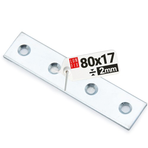 Plaque d’assemblage perforée 80x17x2 mm LW3 acier 1 pièce - LUN FIX
