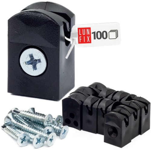 Fixation pour panneau de clôture noir 100 pièces - LUN FIX