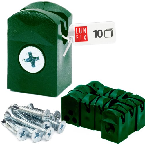 Fixation pour panneau de clôture vert 10 pièces - LUN FIX