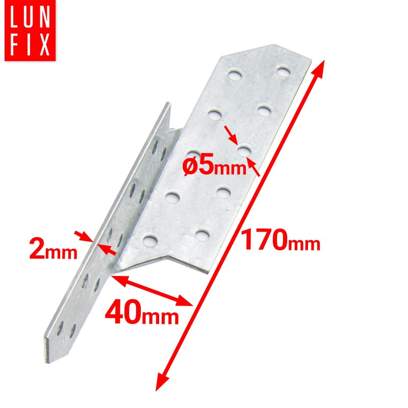 Łącznik krokwiowy LK1 ciesielski 170x40 mm LEWY 1szt.