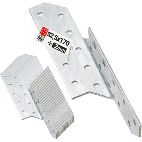 Connecteur de chevron 170x32,5 mm LK2 galvanisé 50 pièces - LUN FIX