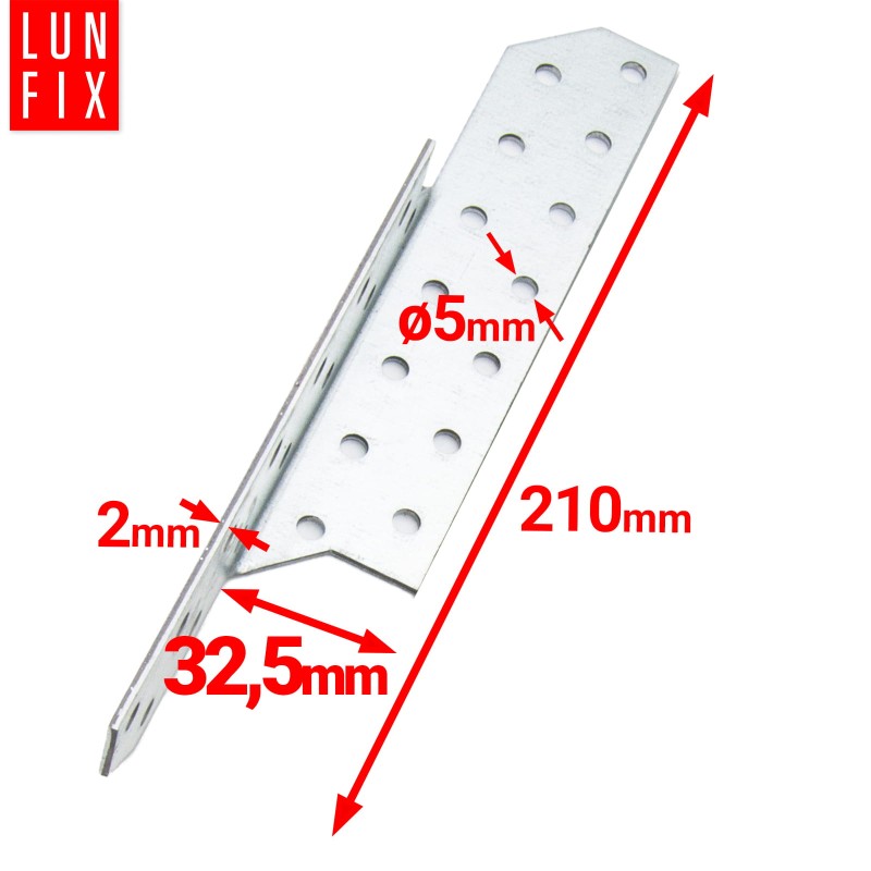 Łącznik krokwiowy LK3 ciesielski 210x32,5 mm LEWY 10szt.