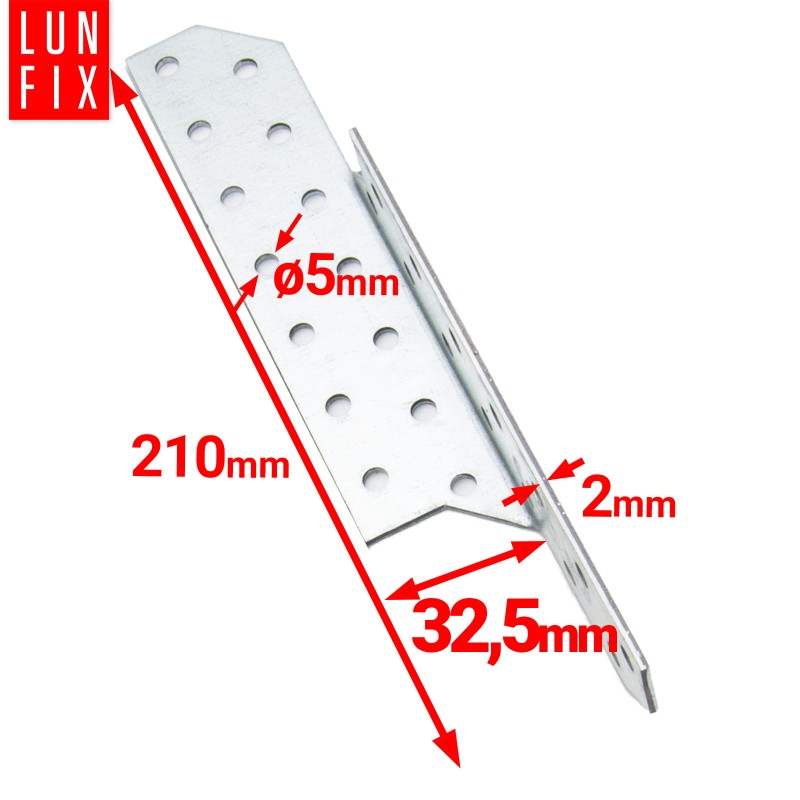 Łącznik krokwiowy LK4 ciesielski 210x32,5 mm PRAWY 10szt.