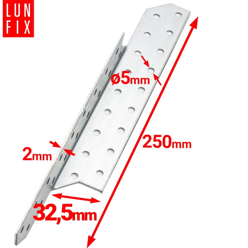 Łącznik krokwiowy LK5 ciesielski 250x32,5 mm LEWY 10szt.