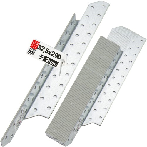 Connecteur de chevron 290x32,5 mm LK7 galvanisé 50 pièces - LUN FIX