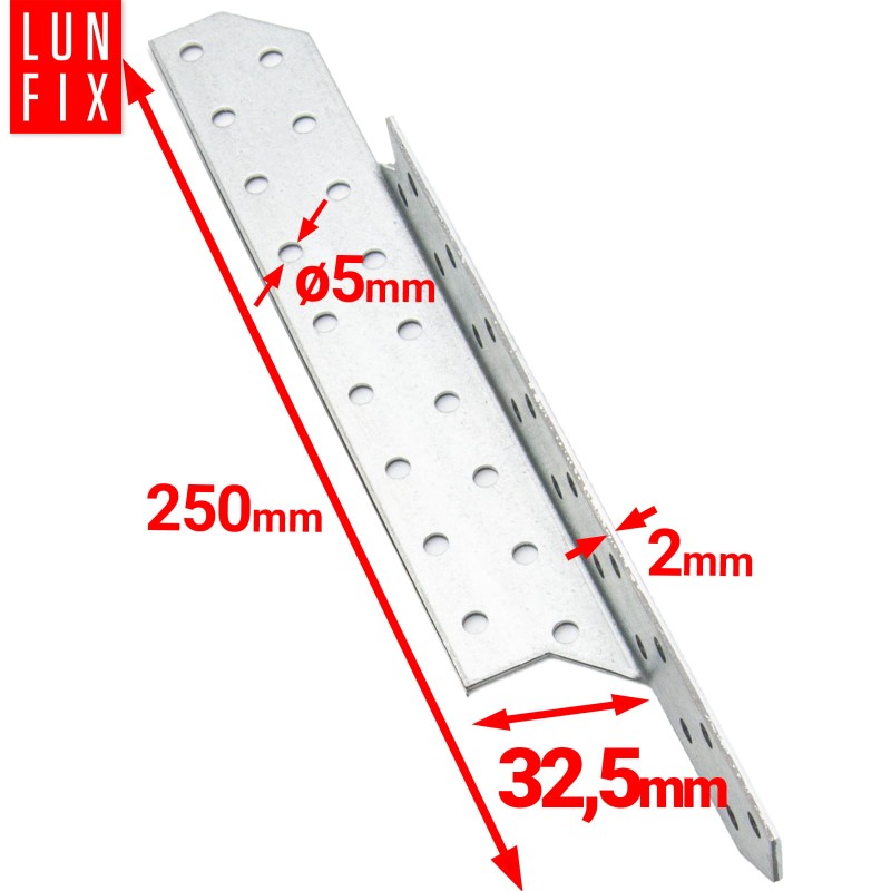 Łącznik krokwiowy LK6 ciesielski 250x32,5 mm PRAWY 50szt.
