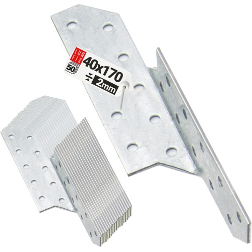 Connecteur de chevron 170x40 mm LK2 galvanisé 50 pièces - LUN FIX