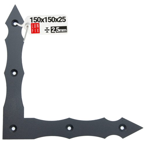 Connecteur de charpente noir 150x150x25x2,5 mm galvanisé - LUN FIX