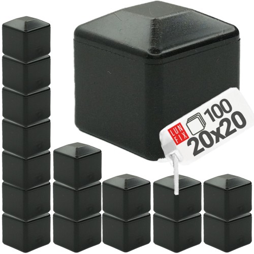 Capuchon de poteau 20x20 mm noir 100 pièces - LUN FIX