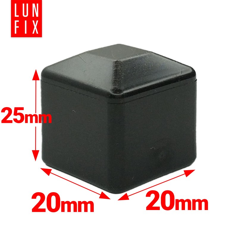 Nasadka na słupek 20x20 mm czarna daszek 100szt.