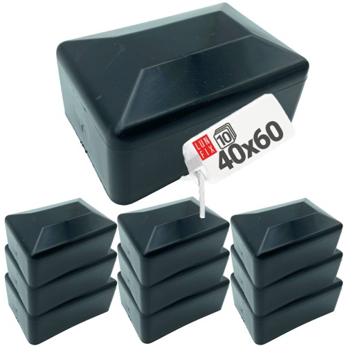 Capuchon de poteau 40x60 mm noir 10 pièces - LUN FIX