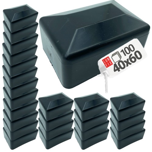 Capuchon de poteau 40x60 mm noir 100 pièces - LUN FIX