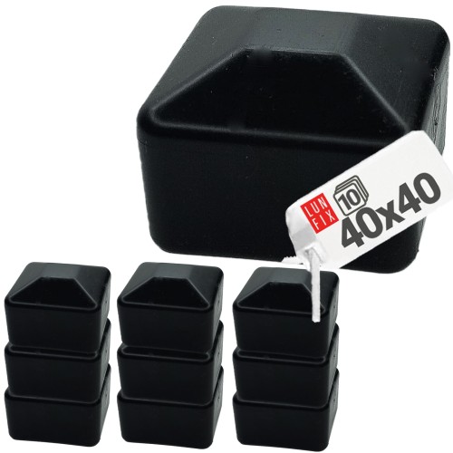 Capuchon de poteau 40x40 mm noir 10 pièces - LUN FIX