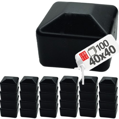 Capuchon de poteau 40x40 mm noir 100 pièces - LUN FIX