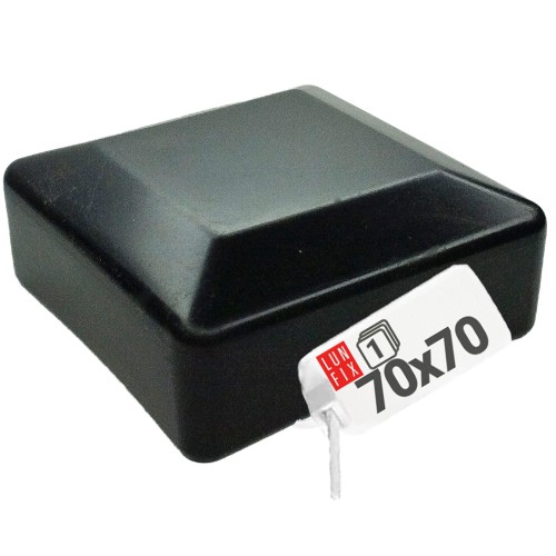 Capuchon de poteau 70x70 mm noir 1 pièce - LUN FIX