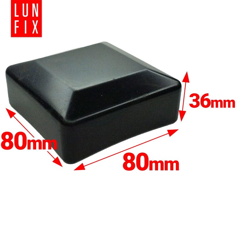 Nasadka na słupek 80x80 mm czarna daszek 1szt.