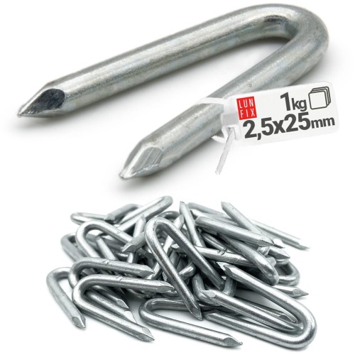 Crampillons galvanisés 2,5x25 1 kg - LUN FIX