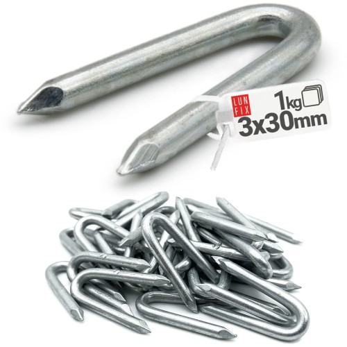 Crampillons galvanisés 3x30 1 kg - LUN FIX