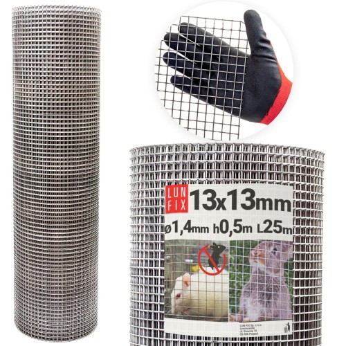 Grillage anti-rongeurs 13x13 Ø 1,4 mm galvanisé - LUN FIX
