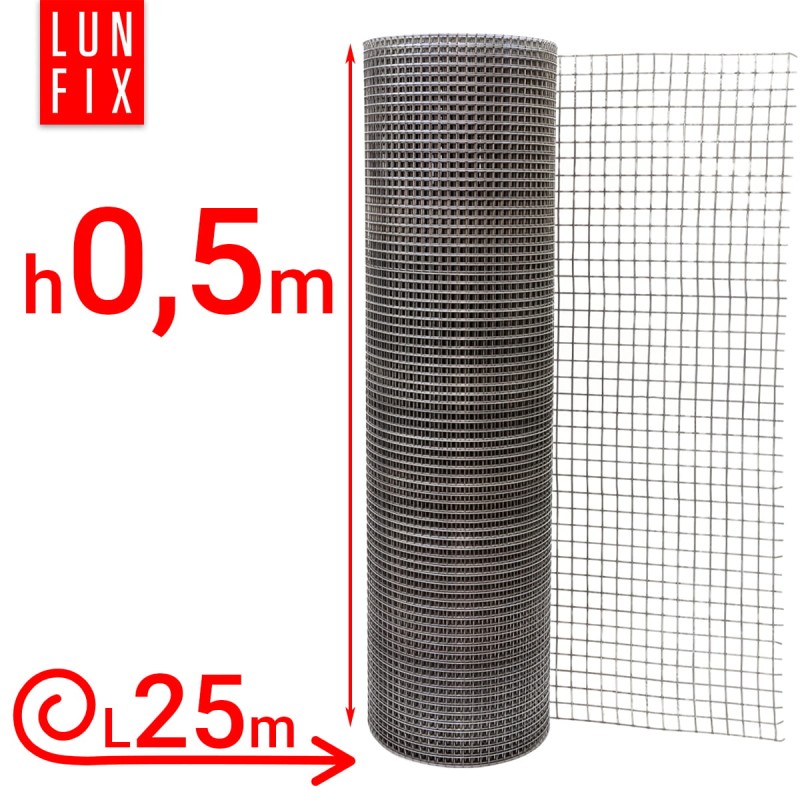 Siatka przeciw gryzoniom 50cm 13x13 fi 1,4mm zgrzewana ocynkowana 25mb
