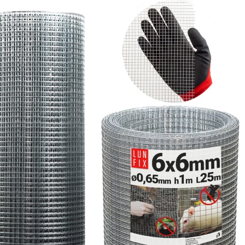 Grillage anti-rongeurs 6x6 Ø 0,65 mm galvanisé - LUN FIX