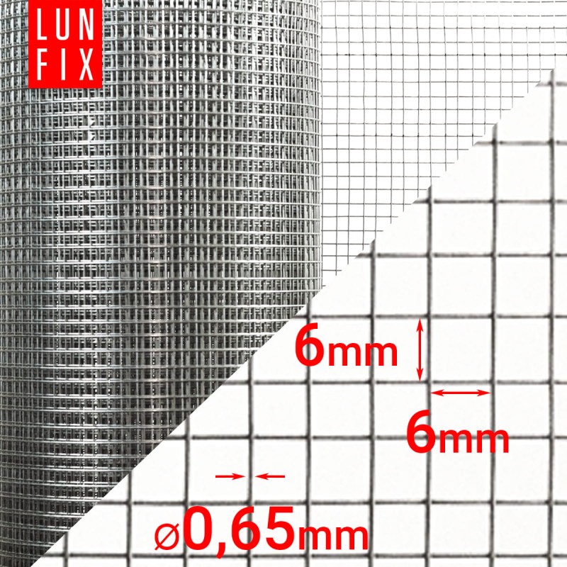 Siatka przeciw gryzoniom 100cm 6x6 fi 0,65mm zgrzewana ocynkowana 25mb