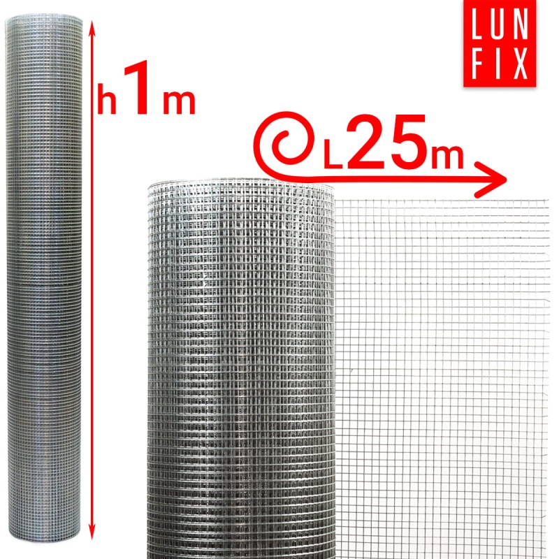 Siatka przeciw gryzoniom 100cm 6x6 fi 0,65mm zgrzewana ocynkowana 25mb