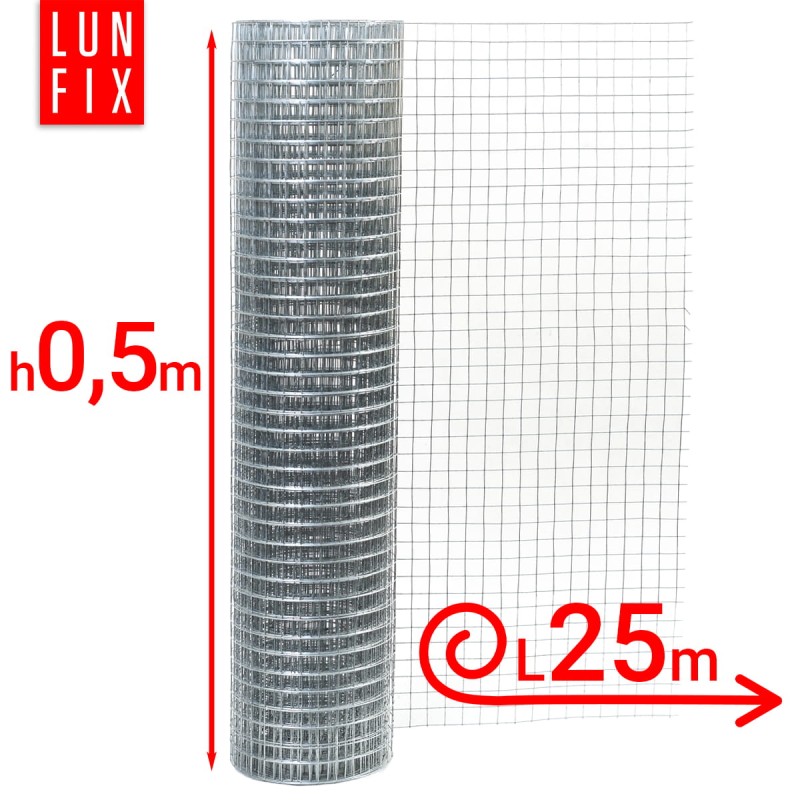 Siatka przeciw gryzoniom 50cm 13x13 fi 0,8mm zgrzewana ocynkowana 25mb