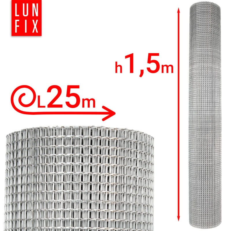 Siatka przeciw gryzoniom 150cm 13x13 fi 0,8mm zgrzewana ocynkowana 25m
